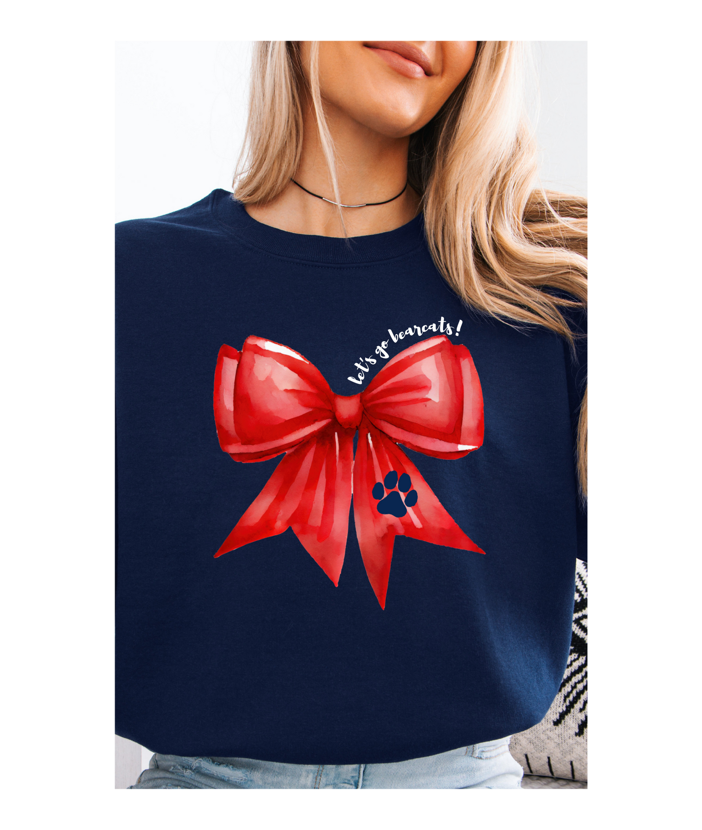 Bearcats Watercolor Bow Tee