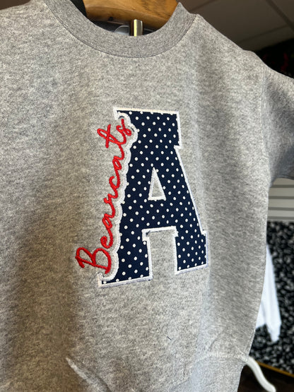 Anderson Bearcats Appliqué Sweatshirt - Heather Gray Gildan Crewneck