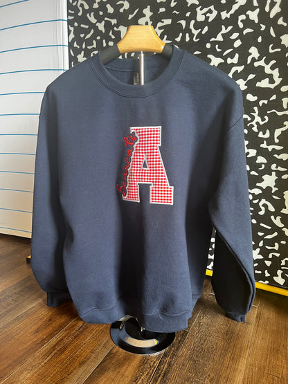 Anderson Bearcats Appliqué Sweatshirt - Navy Blue Gildan Crewneck