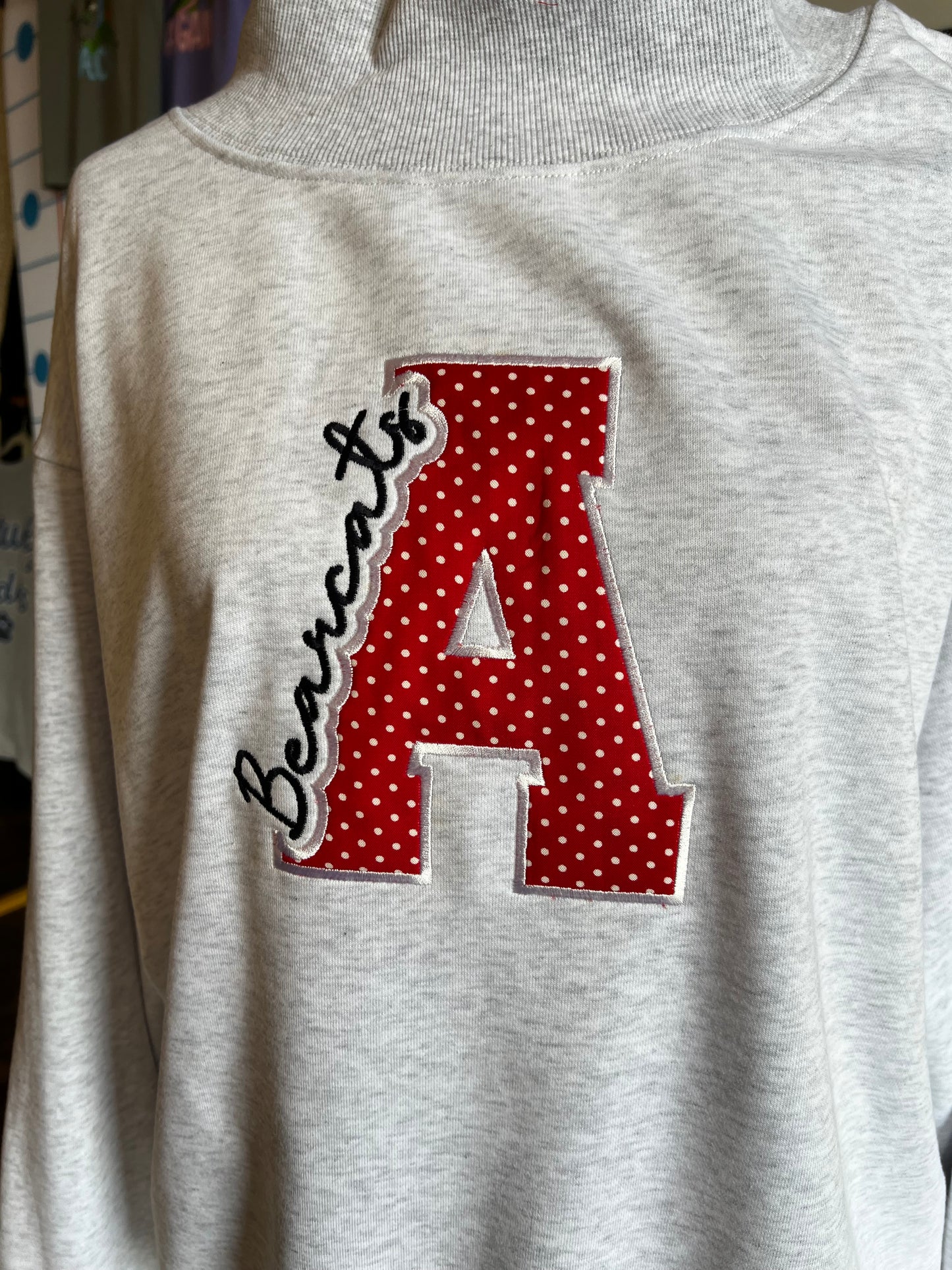 Anderson Bearcats Applique Mock Neck Sweater - Gray