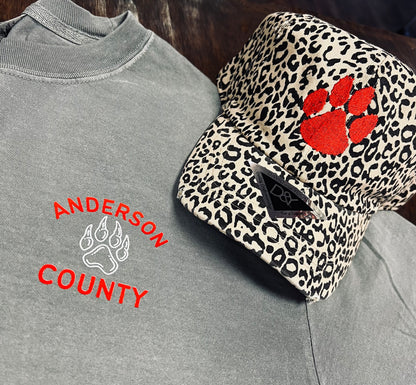 Leopard Paw Print Embroidered Hat