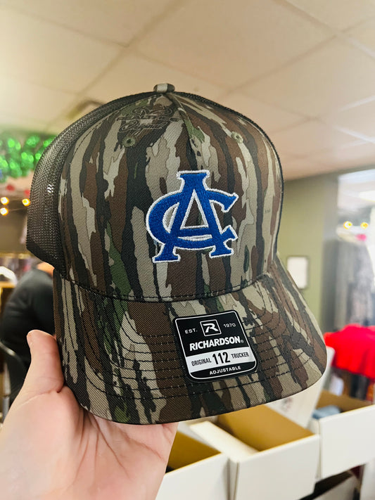 Blue & White Anderson Camo Mossy Oak Bottomland Richardson 112FP Hat