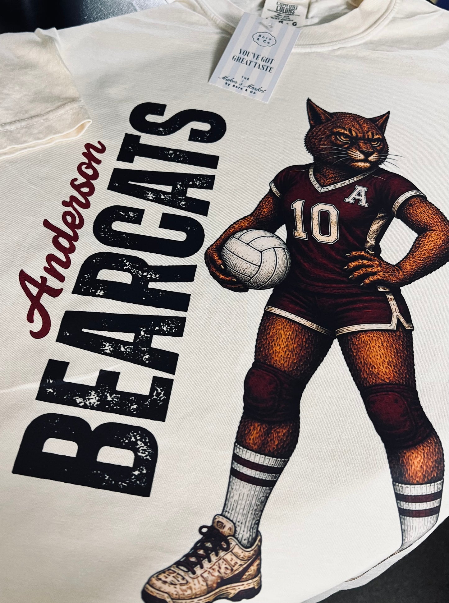 Boro & Co Vintage Mascot Tee - Bearcat Volleyball