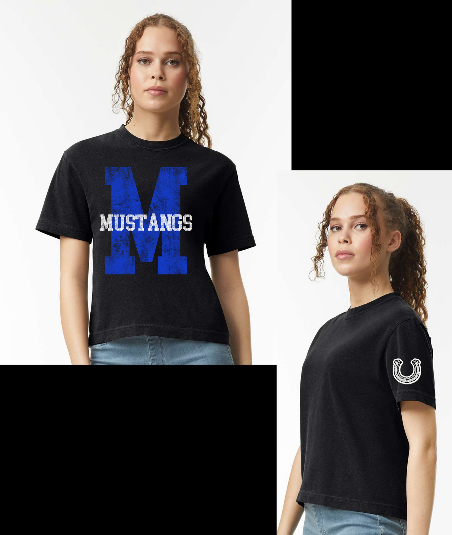 Big Letter M Mustangs Boxy Tee
