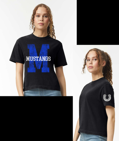 Big Letter M Mustangs Boxy Tee