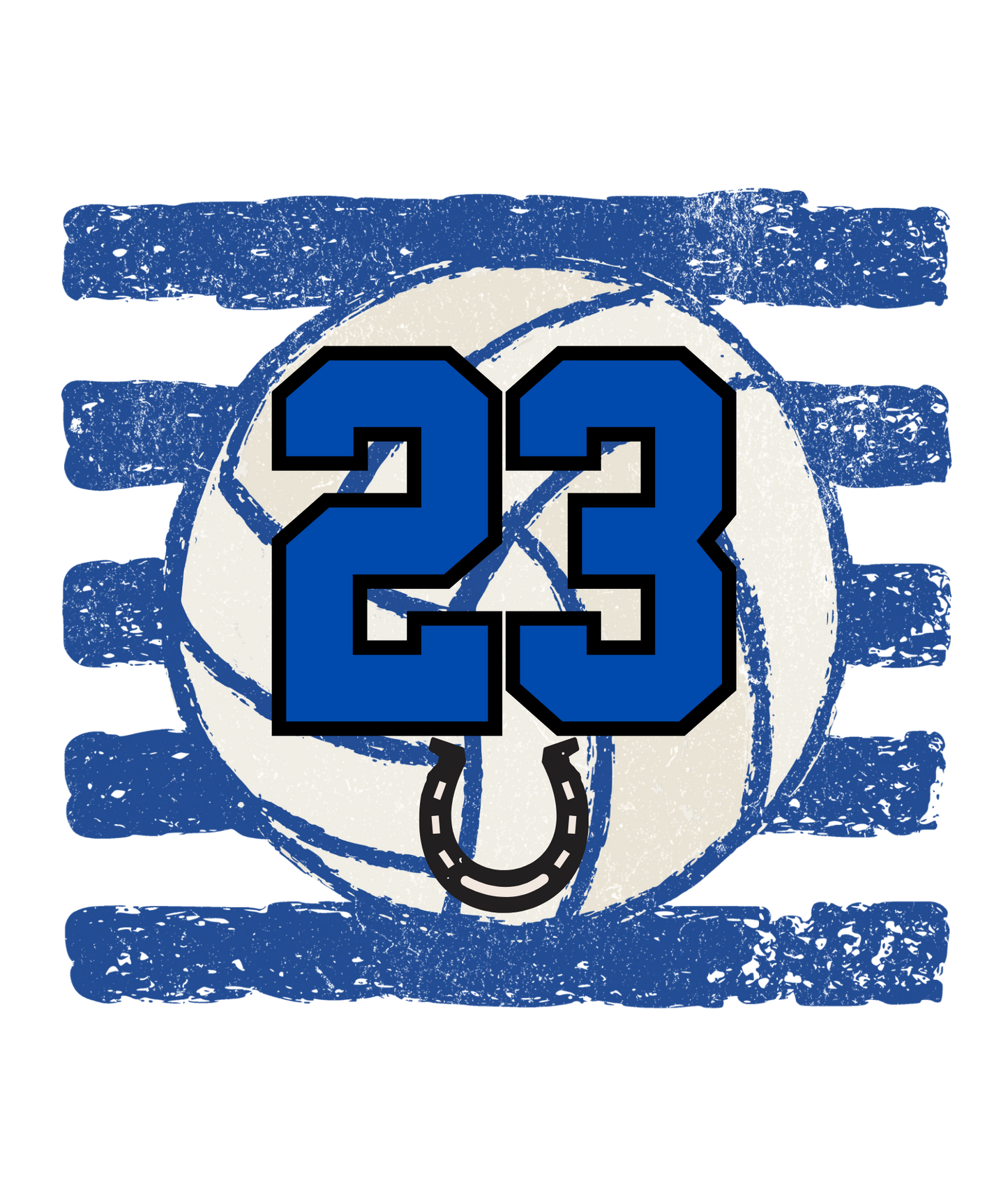 Volleyball Custom Number Tee - Royal Blue