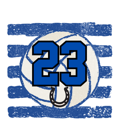 Volleyball Custom Number Tee - Royal Blue