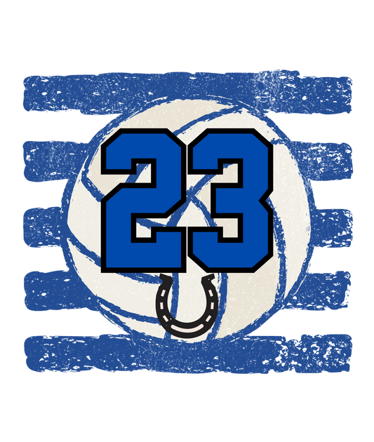 Volleyball Custom Number Tee - Royal Blue
