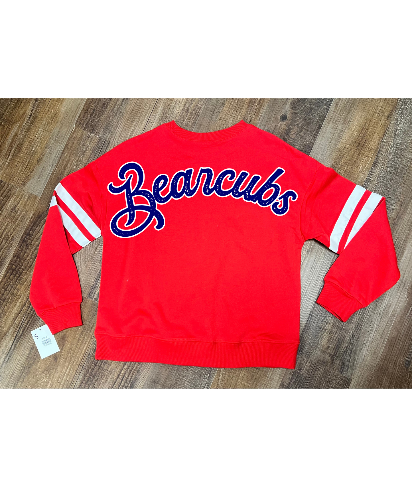 Bearcubs - Oversized Varsity Stripe Crewneck - Red