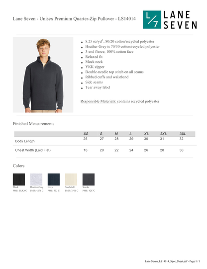 Spirit Quarter Zip - Navy or Gray