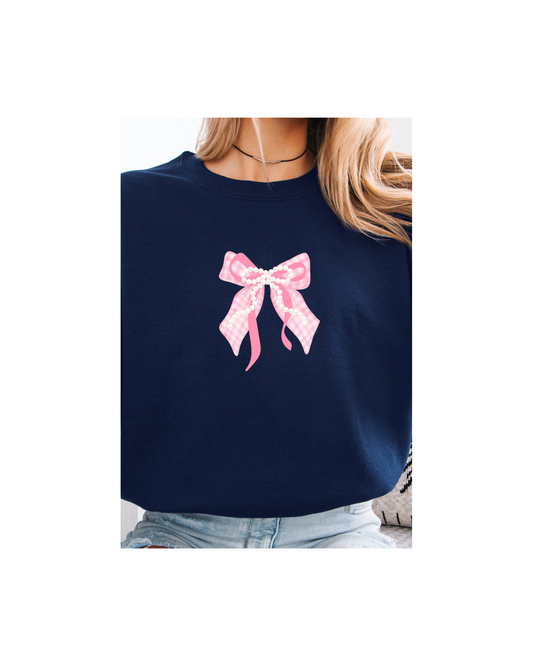 Pink Stacked Bow Tee - Youth