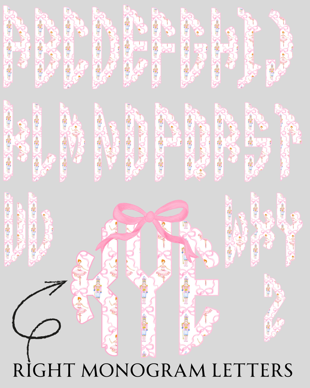 Nutcracker Scalloped Monogram Tee