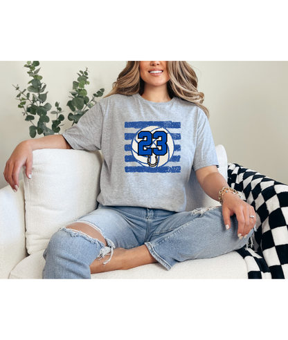 Volleyball Custom Number Tee - Royal Blue