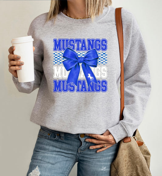 Mustangs Bow Mascot Tee - Adult