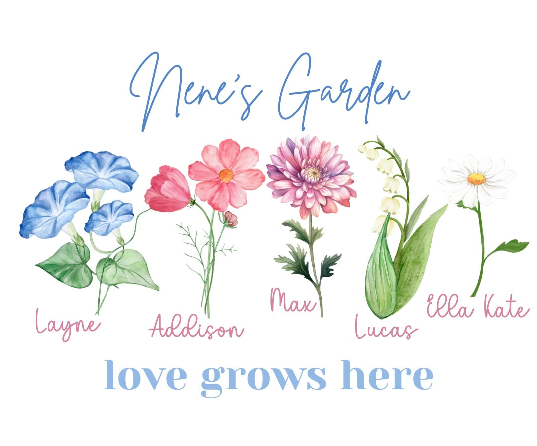Watercolor Garden Tee - Names - Personalize Me!