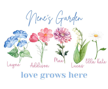 Watercolor Garden Tee - Names - Personalize Me!