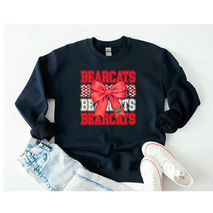 Bearcat Bow Mascot Tee - Adult Navy