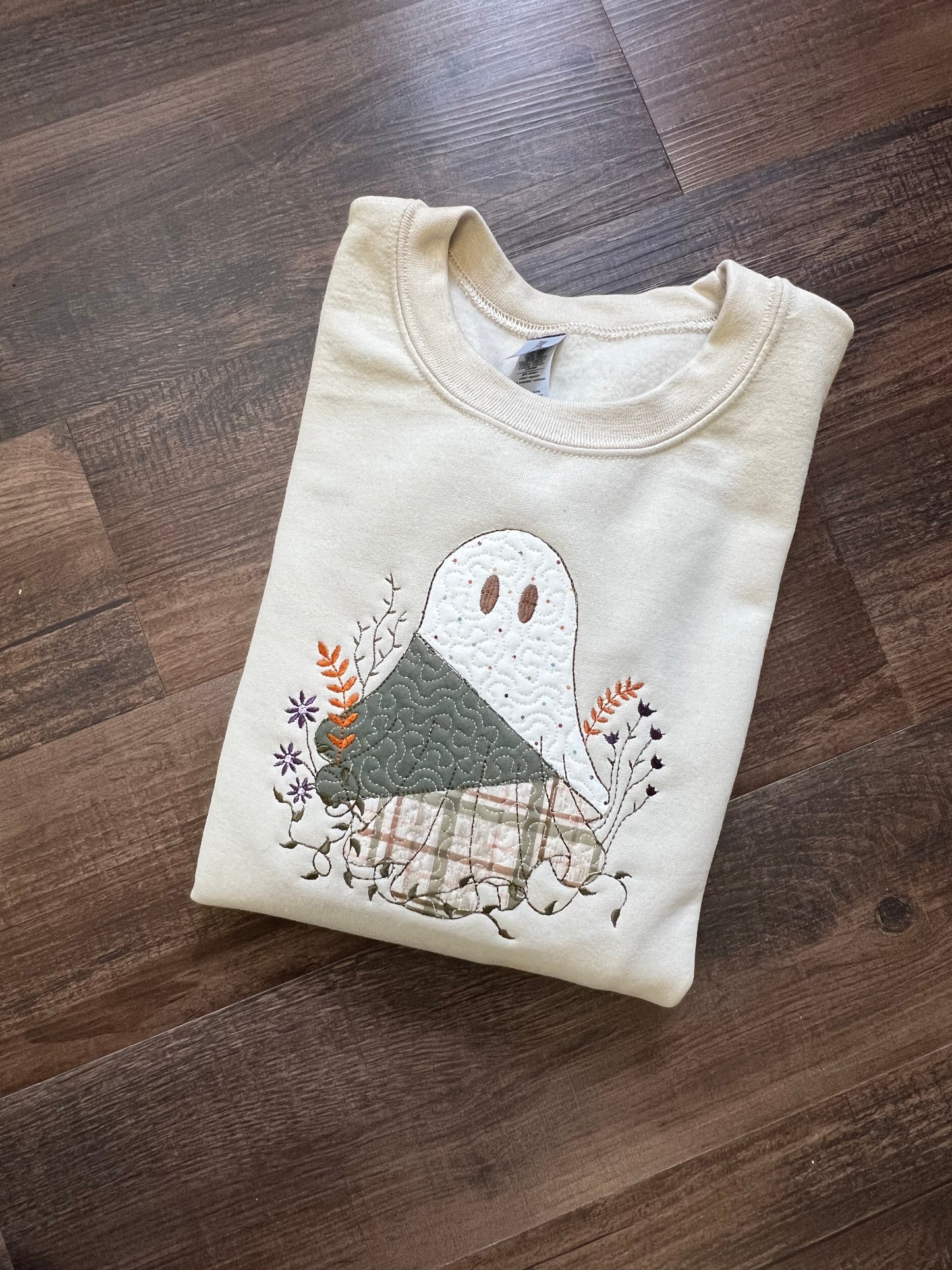 Patchwork Ghost Embroidered Sweatshirt