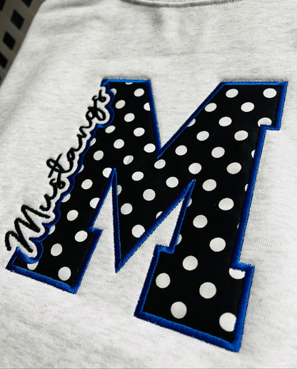 Mustangs Applique Crewneck (Gildan) Sweatshirt