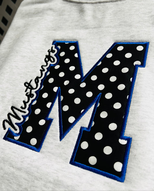 Mustangs Applique Crewneck (Gildan) Sweatshirt