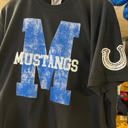 Big Letter M Mustangs Boxy Tee