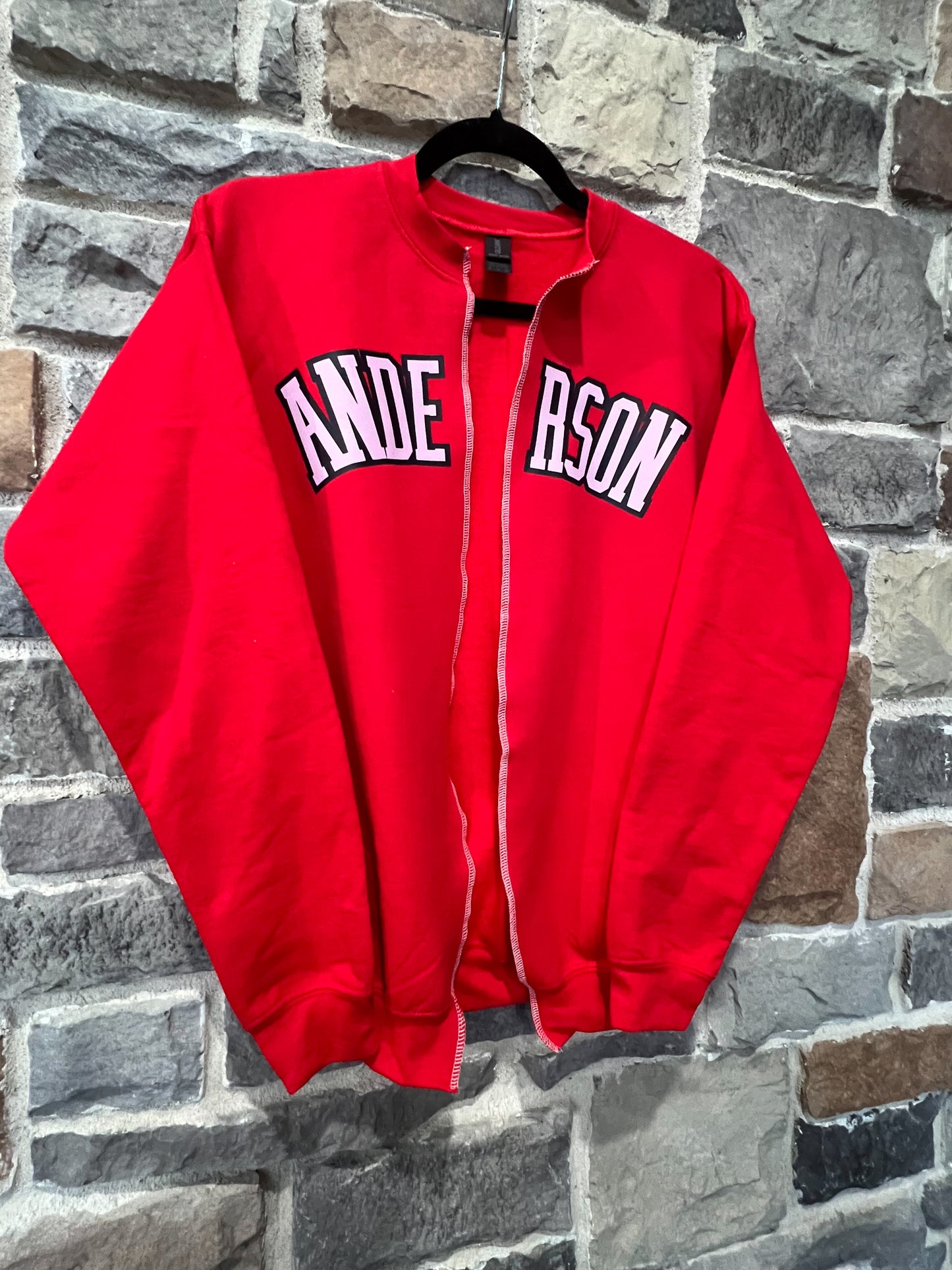 Anderson Red Varsity Sweatshirt Cardigan