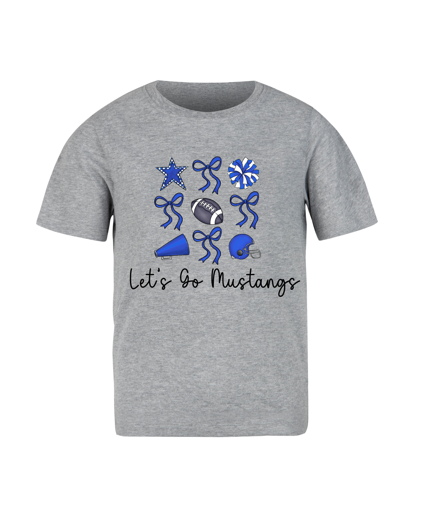 Mustangs Football Bow Tee
