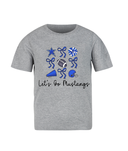 Mustangs Football Bow Tee