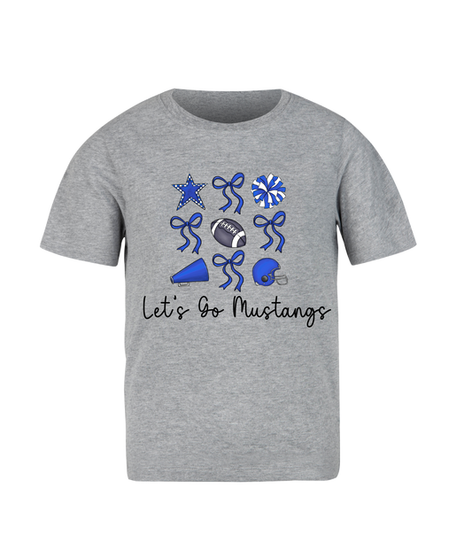 Mustangs Football Bow Tee