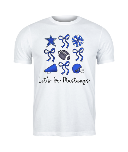 Mustangs Football Bow Tee