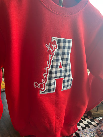 Anderson Bearcats Appliqué Sweatshirt - Red Gildan Crewneck