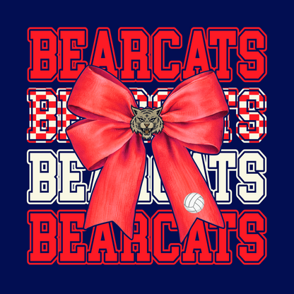 Bearcat Bow Mascot Tee - Adult Navy