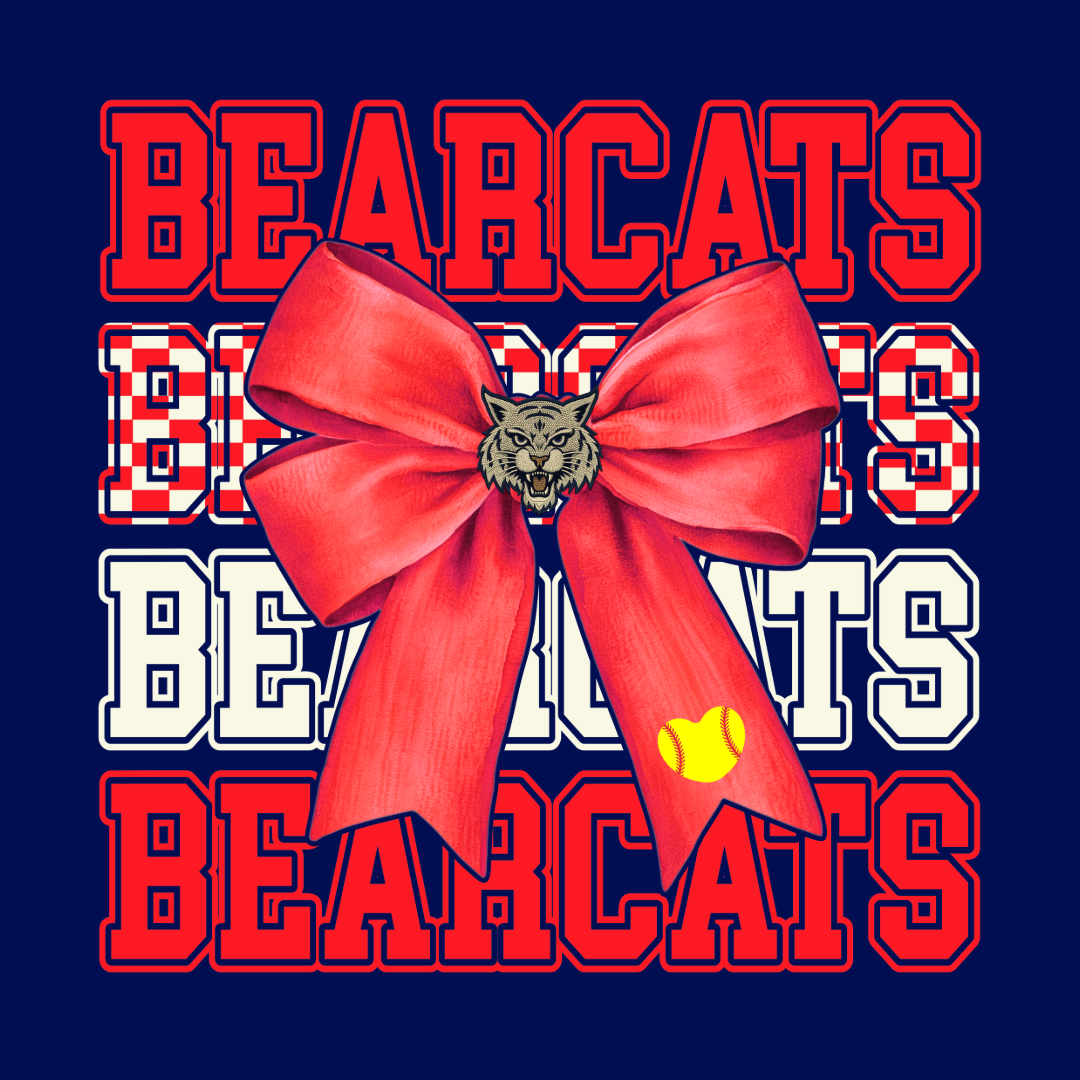 Bearcat Bow Mascot Tee - Adult Navy