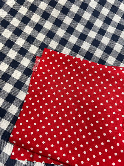 Anderson Bearcats Plaid & Polka Dots - Double Appliqué Varsity Letter Crewneck