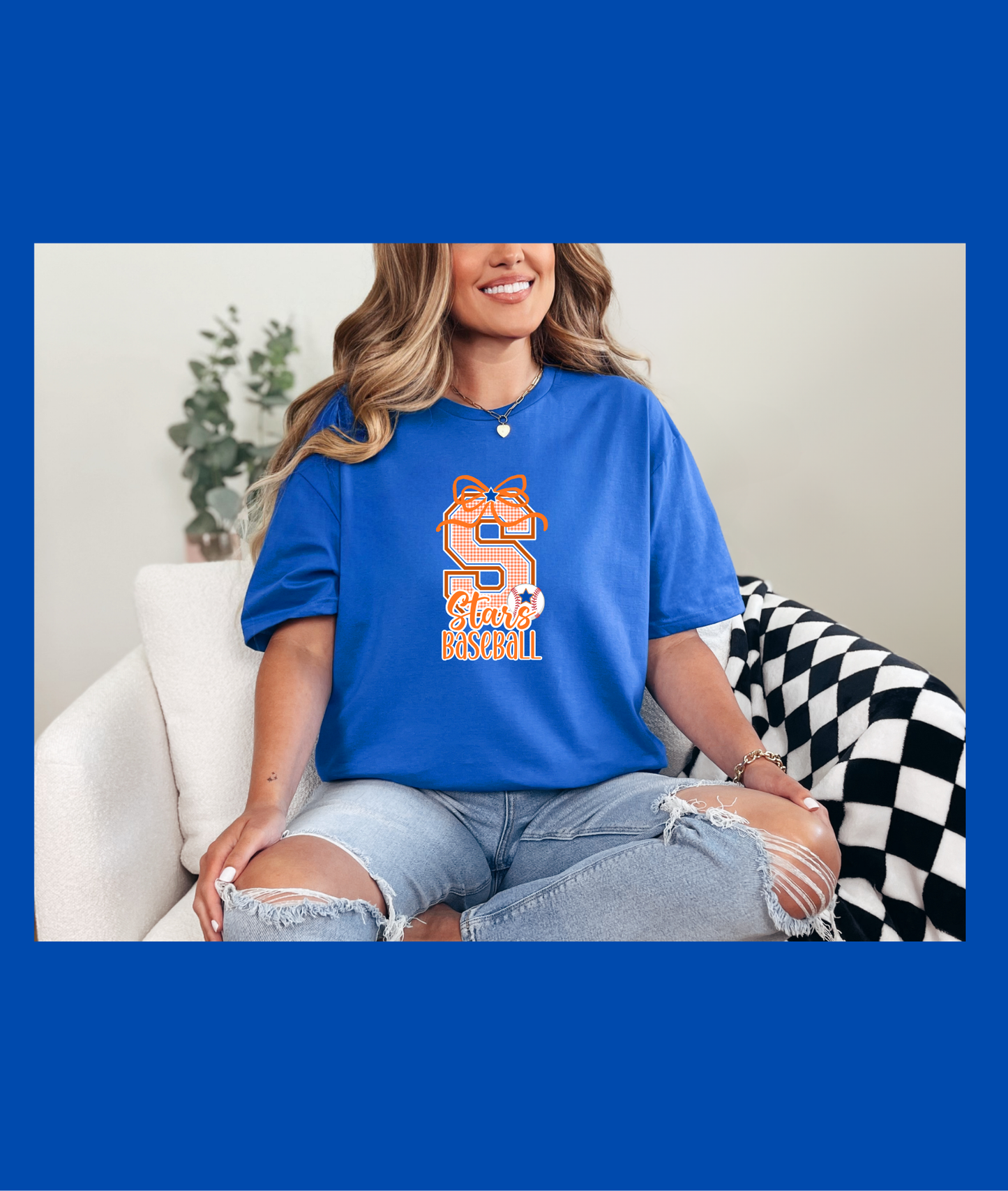 Stars Gingham Letter Hoodie
