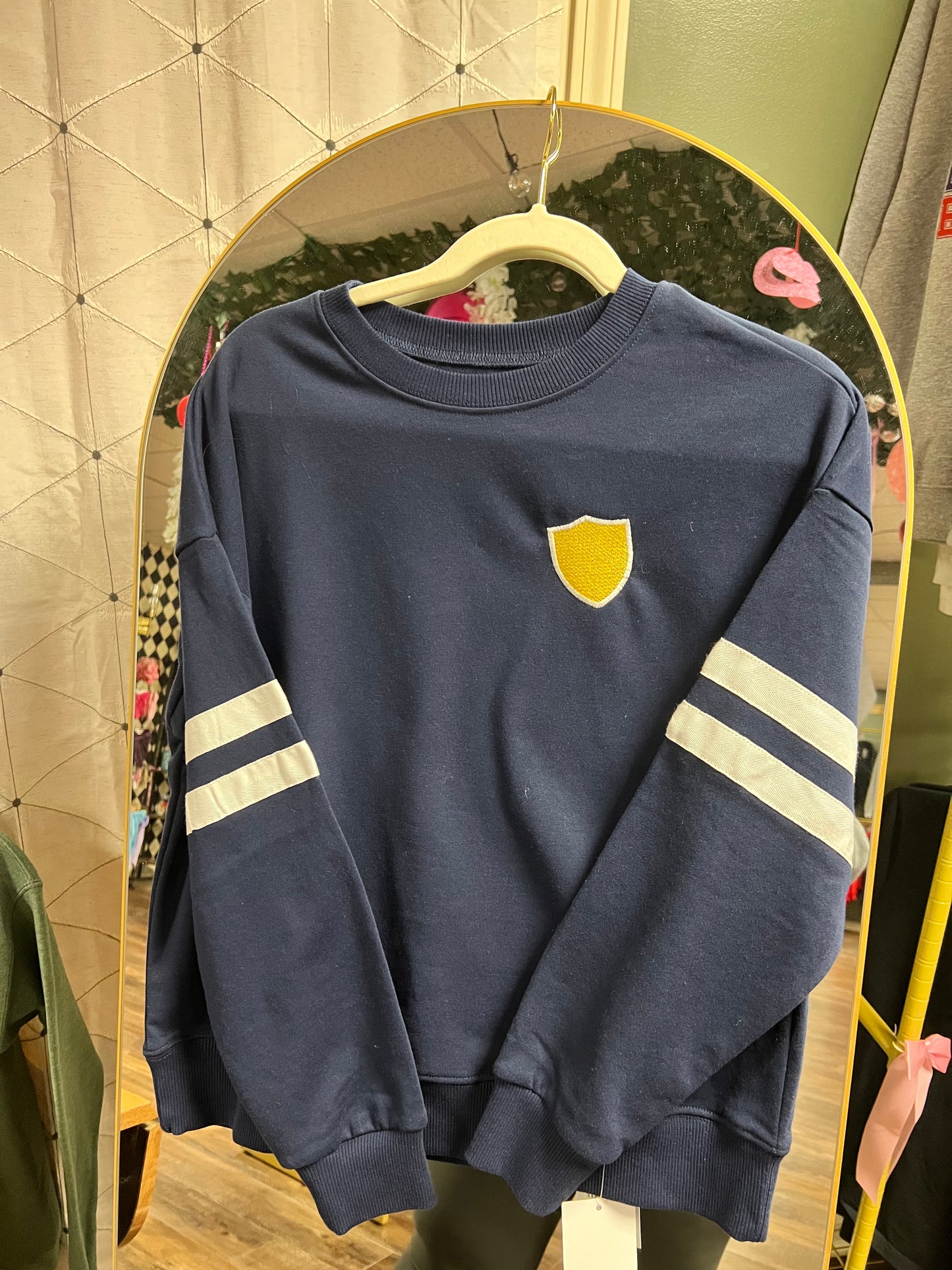 Titans - Oversized Varsity Stripe Crewneck - Navy