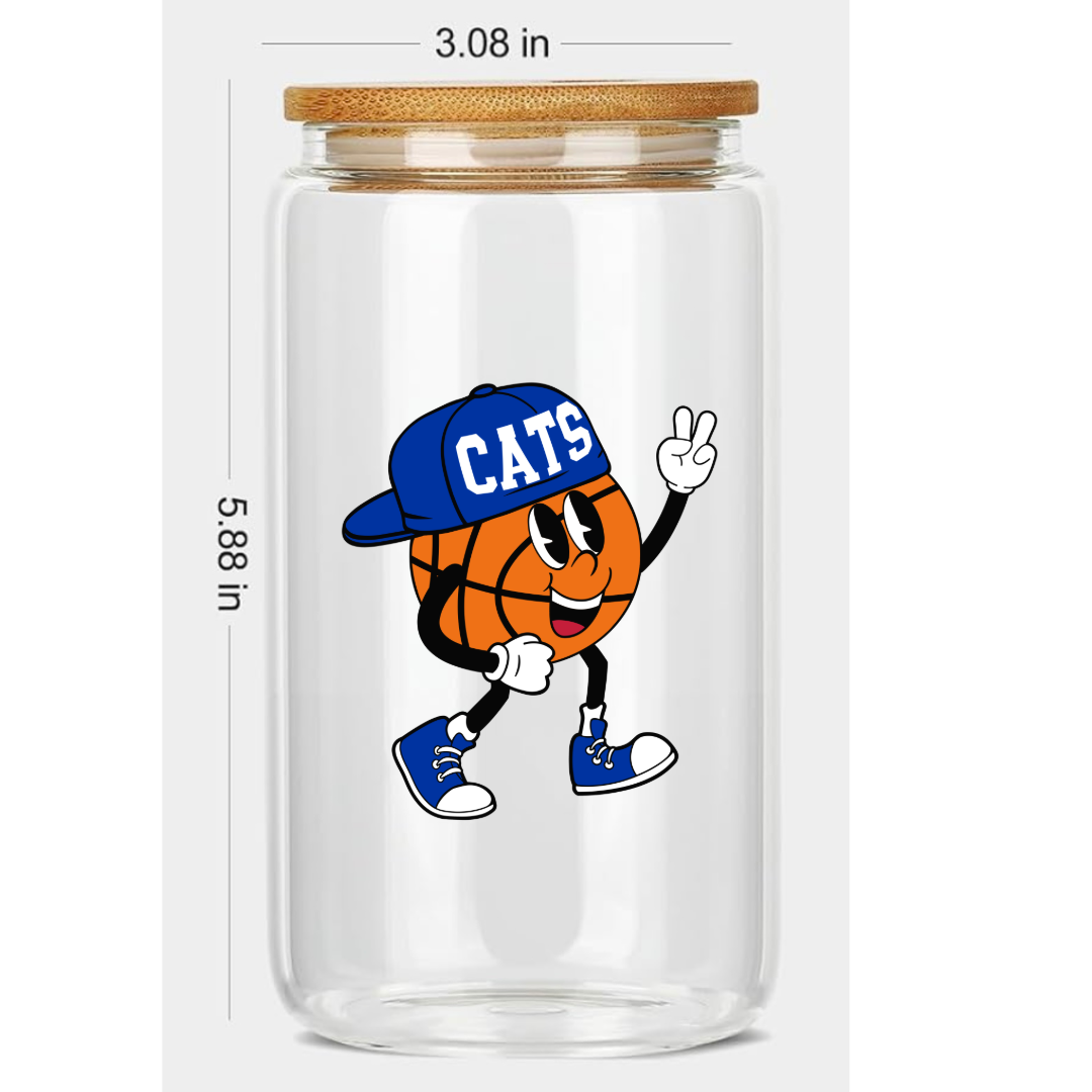 KY Basketball 16 oz Glass Clear