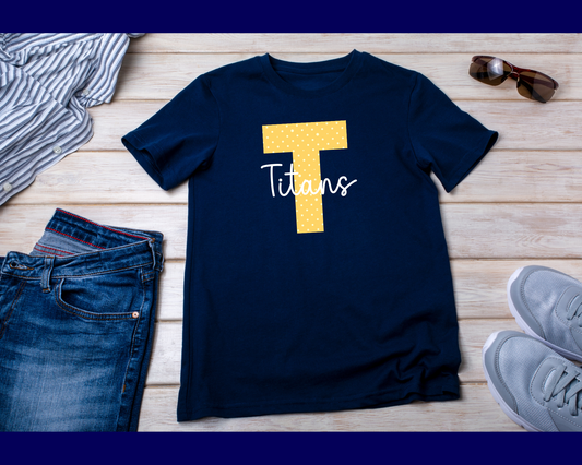 New Titans Polka Dot Tee - Big Letter