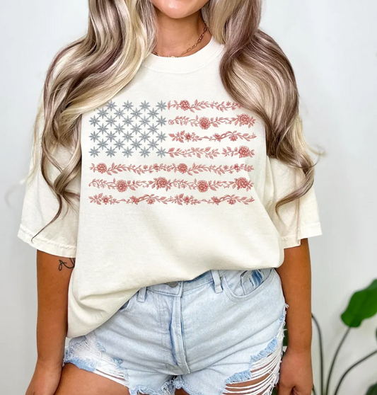 Floral Flag Tee