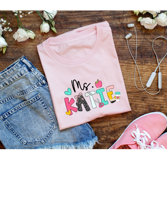 New School Days Custom Doodle Tee - Name