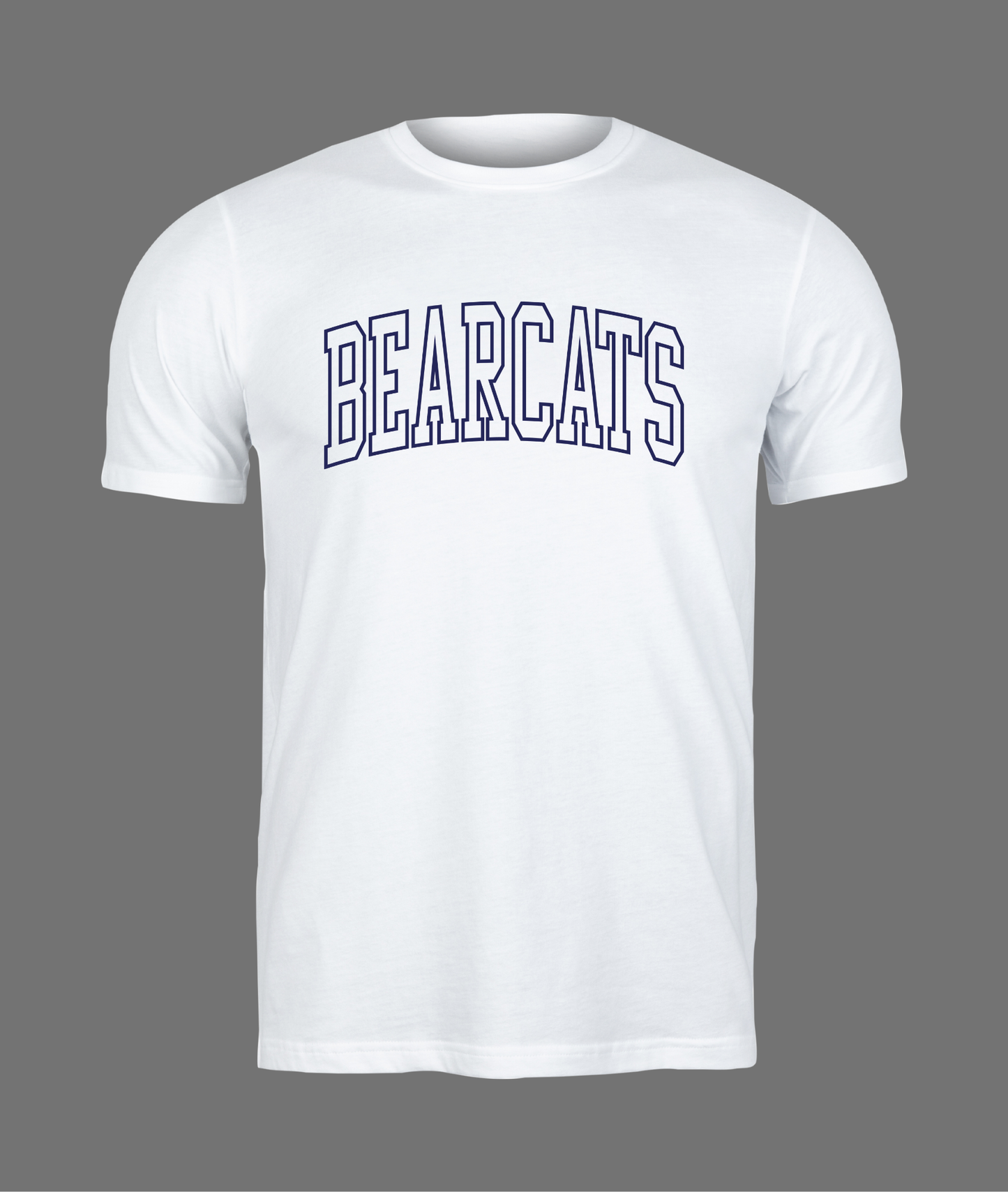 New Bearcats Hollow Letter Tee - Navy Design