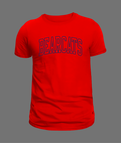 New Bearcats Hollow Letter Tee - Navy Design