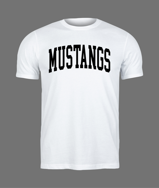 New Mustangs Letter Tee - Black Design