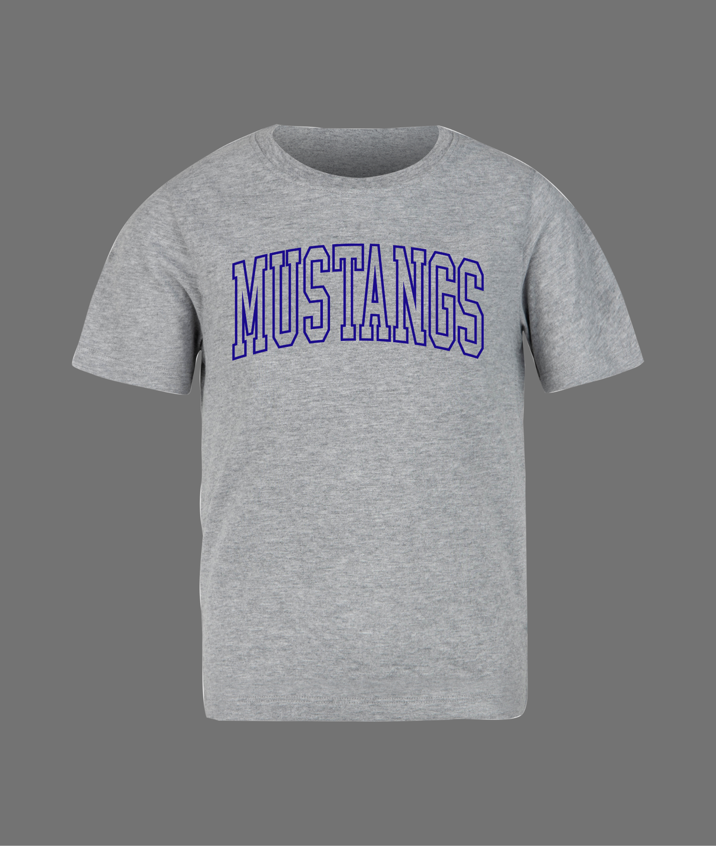 New Mustangs Hollow Letter Tee - Blue Design