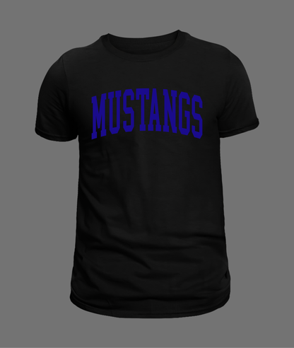 New Mustangs Letter Tee - Blue Design