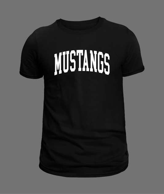 New Mustangs Letter Tee - White Design