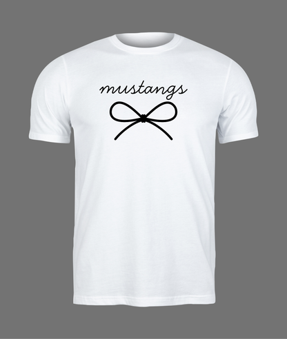 New Mustangs Bow Tee - Black Design