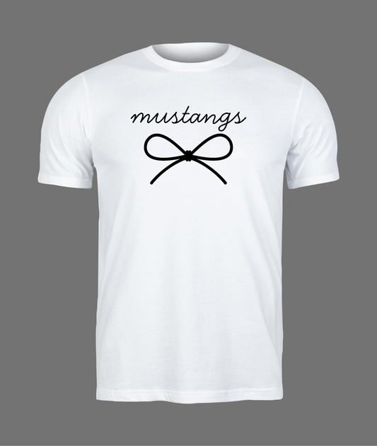 New Mustangs Bow Tee - Black Design