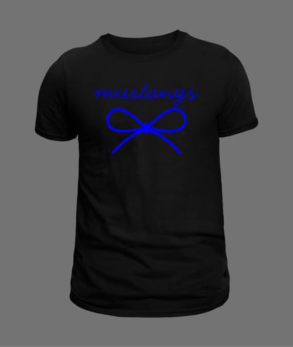 New Mustangs Bow Tee - Blue Design