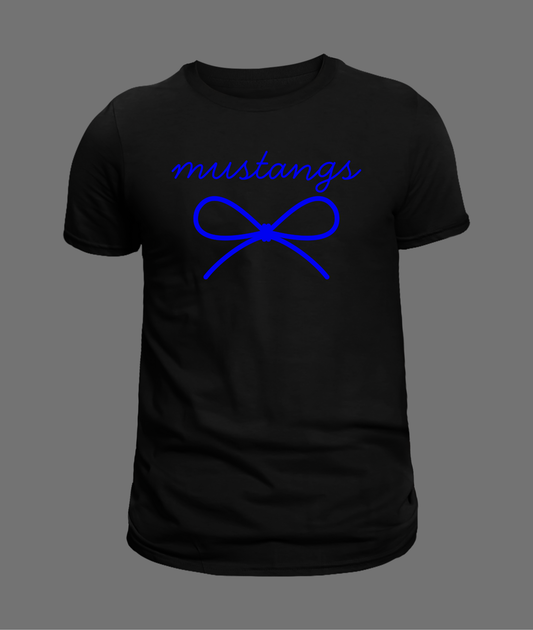 New Mustangs Bow Tee - Blue Design